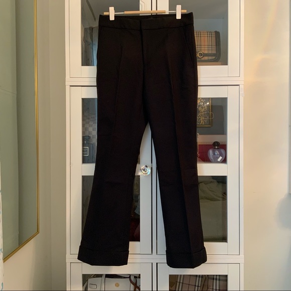 Club Monaco Wide Cuff Trouser Dress Pants Classic Black Size 2 - Picture 5 of 8